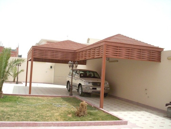 مظلات سيارات خشبية